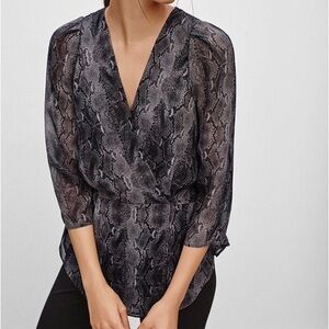 ARITZIA Babaton Alexander Snake Print Silk Blouse
